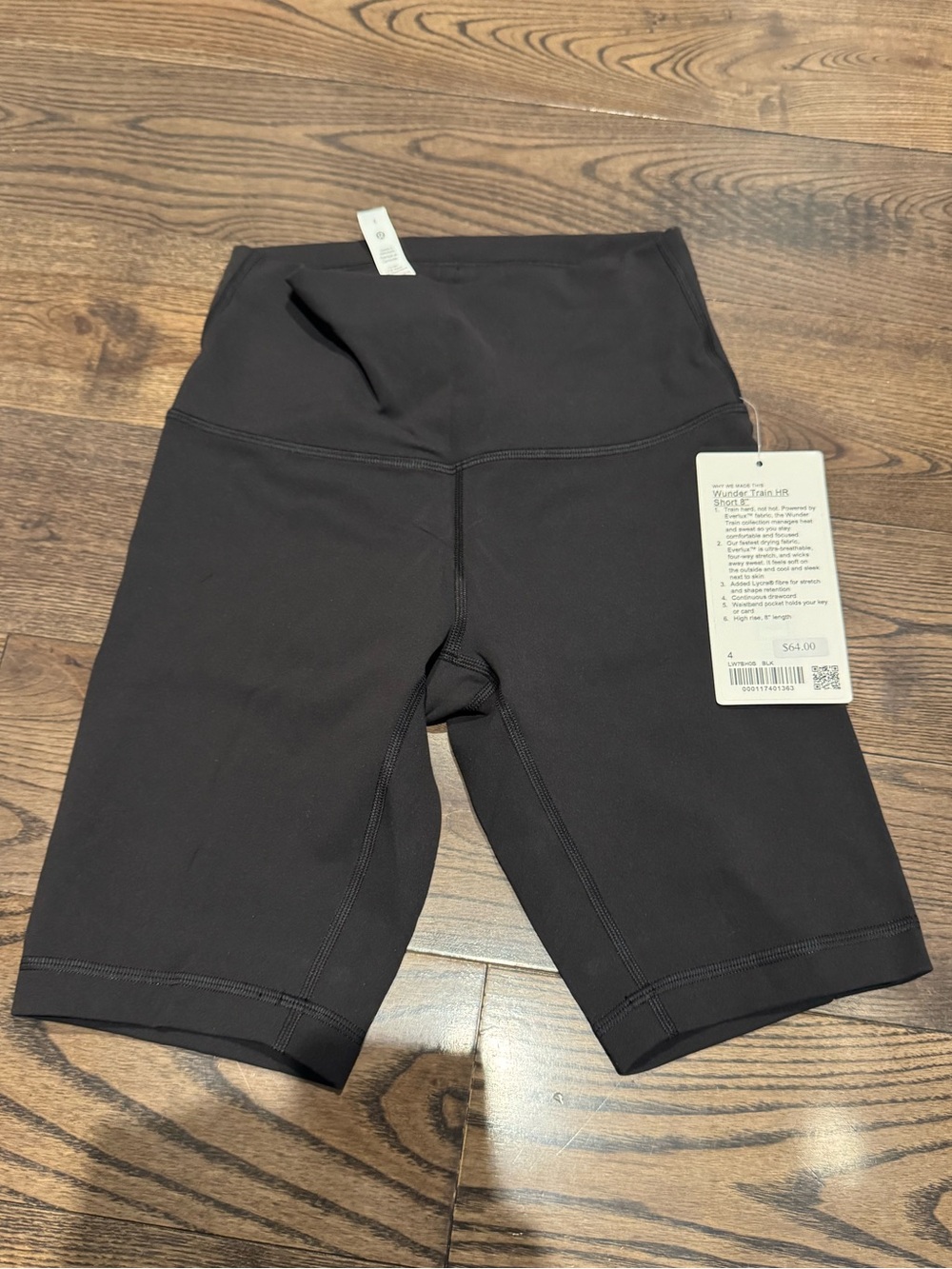 Lululemon Wunder Train High-Rise Bike Shorts - Black size 4 NWT